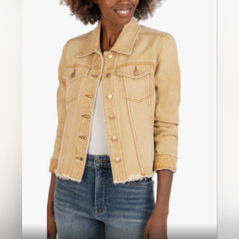 KUT FROM THE KLOTH DISTRESSED TWILL JACKET NWOT SMALL